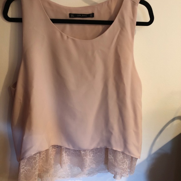 NWOT Zara Tank Top w/ Lace Detail - Picture 3 of 6